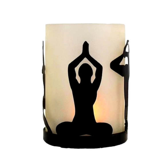 Yoga Tealight Candle Holder | Metal Candlestick | Art | Table Decor | Tr… - Picture 3 of 4